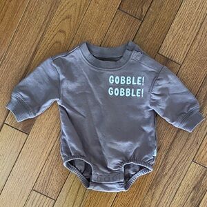 Brown Long Sleeve Baby Onesie